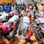 President Museveni Gives 36 Motorcycles to Ghetto youth